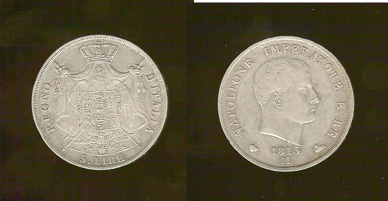 Italy Kingdom of Italy Napoleon 1st 5 lire 1813M EF